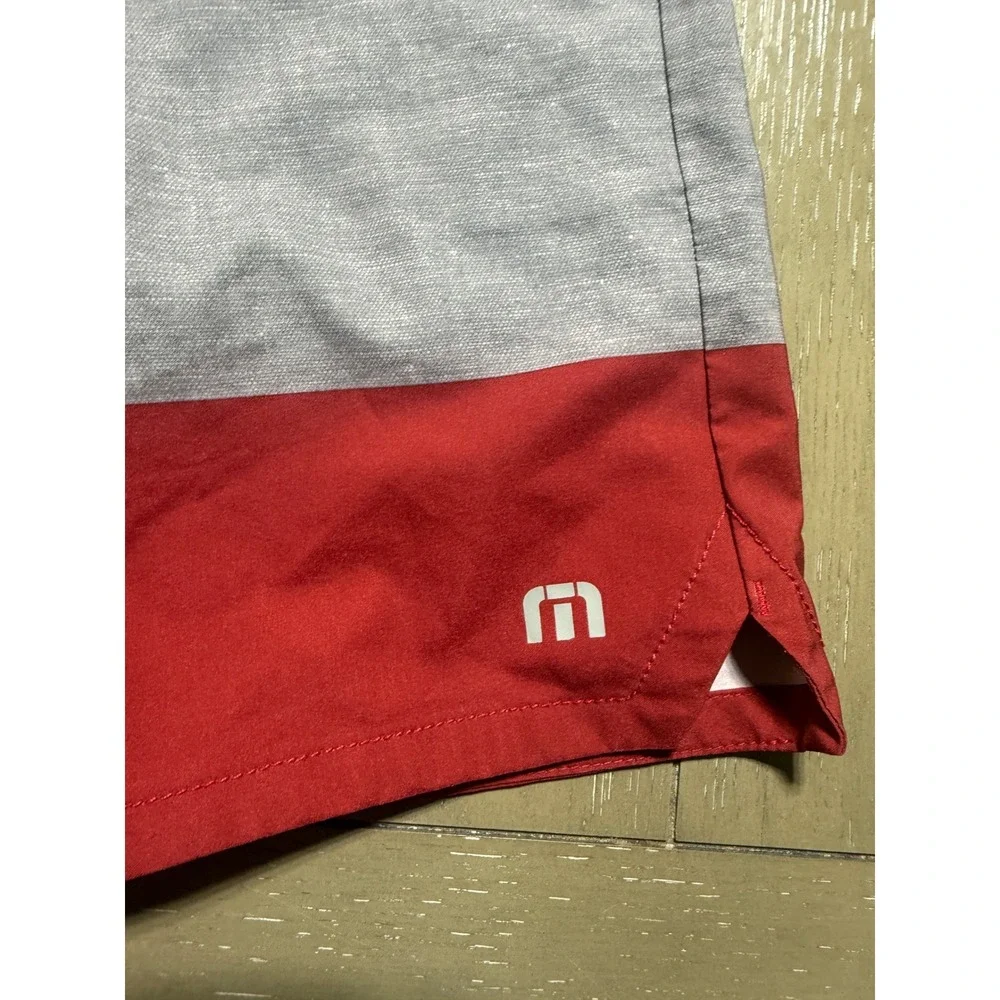 TravisMathew‎ Board Shorts Kids Size 8 Blue Gray Red Stars Patriotic Colorblock